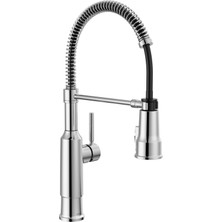 Frefly Store Delta Musluk Theodora Krom Mutfak Bataryası Aşağı Çekmeli Püskürtücü, Ticari Stil Mutfak Lavabo Bataryası, Mutfak Lavaboları Için Musluklar, Tek Saplı, Manyetik Yerleştirme Püskürtme Kafası, Krom