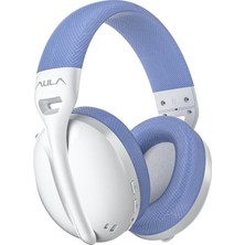 Aula S6 3 Modlu Kablosuz 3.5mm Kablolu ve Bluetooth 5.3 Mikrofonlu Gaming Oyuncu Kulaklığı Mavi Ultr