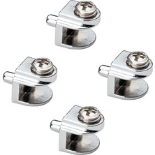 Frefly Store BADEM10 Cam Raf Tutucu Metal Cam Etejer Pimli Krom Metal Vidalı (4 Adet)