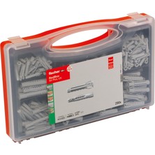 Frefly Store Fischer Red-Box Ux/sx Plus, Dübel Kutusu, 160 Evrensel Dübel, Ux & 130 Genişletme Dübelleri Sx Plus, Önceden Sınıflandırılmış Dübel Seti, Çok Sayıda Yapı Malzemesi ve Sabitleme Için