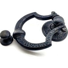 Antika Tarz Dekoratif Pirinç Dövme Kapı Tokmağı, Taktak - 150X105 Mm, Oksit