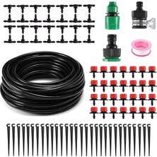 Moocci 82FT Damla Sulama Sistemi Kiti - 1/4 "damla Sulama Boru Parçaları ile Bahçe Sulama Sistemi -