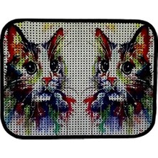 ‎Miapet Miapet Elekli Desenli Kedi Tuvalet Önü Paspası 60 x 45 cm Gökkuşağı