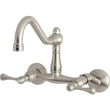 Frefly Store Kingston Brass KS3228BL Vintage Wall Mount Kitchen Musluk, 8 – 1/2 Inç, Saten Nikel Kingston Brass