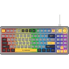 Vintessy Rampage Cyclone Kablolu Membran Oyun Klavyesi Gri/siyah Rgb Aydınlatmalı Tuş Formu Q