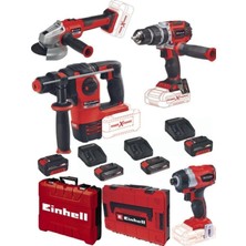 Frefly Store Einhell Tp-Cd 18/60 Li-I Bl Matkap Te-Cı Bl Herocco 18 Axxio 18/115 Q Taşlama 2x4.0+2x2.5 Akülü Set