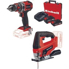 Frefly Store Einhell Te-Cd 18/50 Li-I Bl Matkap Tc-Js 18 Dekupaj 2.0+4.0AH Akülü Set