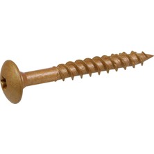Frefly Store Power Pro 47872 Lag Vidalar, 1/4" x 1-1/2", Yıldız Sürücü Yapı Lag Vidaları, Paslanmaya Dayanıklı, Seramik Kaplamalı Bronz, 2,3 kg Tüp, 375 Adet