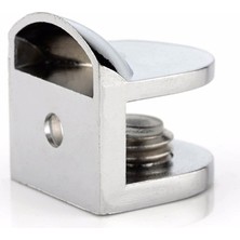 Frefly Store BADEM10 Tırnak Lüx Metal Cam Raf Tutucu Cam Etejer Menteşesi Krom Metal Vidalı 12 mm (4 Adet)