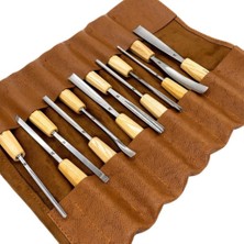 Frefly Store Rox Wood 0125 Deri Çantalı Premium Iskarpela Seti 12 Parça