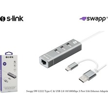 Vintessy Type-C'den 3 Port Usb3.0 Ethernet Dönüştürücü