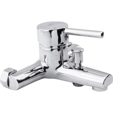 Frefly Store BADEM10 Lüks Batarya Duş Bulaşık Musluğu Lavabo Banyo Mutfak Duvara Montaj Sıcak Soğuk Çift Su Girişli Evye