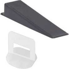 Frefly Store Birlik Yapi Malzemeleri 3 mm Fayans Seramik Seviye Tespit Derz Artısı + Sabitleme Takozu (100+100 Adet) 2 Li Set