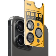 Buff Labs iPhone 16 Pro / 16 Pro ile Uyumlu Titanyum 9h Lens Koruyucu ()