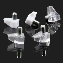 Frefly Store BADEM10 Raf Pimi Şeffaf Cam Ahşap Metal Raf Tutucu Çivisi Mobilya Dolap Pimi (50 Adet)