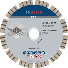 Frefly Store Bosch Elmas Kesme Diski Beton Için En Iyisi, 150 x 22,23 x 2,4 x 12 Mm, 2608602653