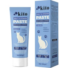 Kito Kısır Veya Yetişkin Kediler Için Tüy Yumağı Önleyici ve Bağışıklık Sistemi Destekleyici Malt Macunu-