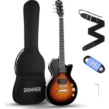 Donner Elektro Gitar Kiti Tam Boy Lp Gitar Başlangıç Seti 91,4 cm Düz Gövde, Çanta, Kayış, Kablolu (