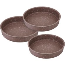 SF8500GR Granit 3lü Yuvarlak Fırın Tepsi 28-32-36 cm