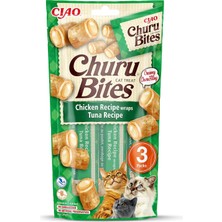 Inaba Churu Isırıkları - El Besleme Için Kedi Tedavileri - Kremsi Dolgulu Çıtır Torbalar - Ton Balığ