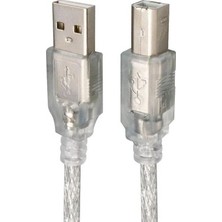 Vintessy Şeffaf 7 Metre USB 2.0 Kablosu, Yazıcılar Için Uygun