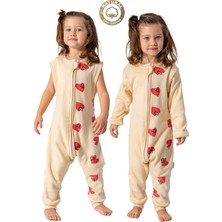 Baby Animals Kız Erkek Unisex Mevsimlik Kolları Çıkan Çift Kat Organik %100 Doğal Pamuk Bebek Çocuk Uyku Tulumu