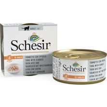 Schesir Yetişkin Kedi Konservesi 70 gr Ton Balıklı + Levrek Etli