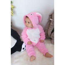 Baby Animals Welsoft Peluş Fermuarlı Kışlık Unisex Kız Erkek Bebek Uyku Tulumu Bebek Tulumu Çocuk Tulumu