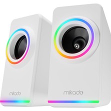 Mikado MD-182 2.0 3W*2 Rgb Aydınlatmalı USB + 3.5mm USB 5V 3.5mm Aux Girişi, Ses Kontrolü Ses Si