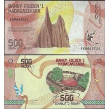 Banknoting Madagaskar 500 Ariary 2017 Çil Kondisyon.