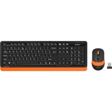 A4Tech A4 Tech FG1010 2.4g Q Türkçe Fn-Multimedya Klavye+Optik 2000DPI Mouse Siyah/turuncu Kablosuz Set