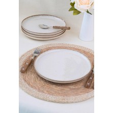 Frefly Store Kütahya Porselen Moderna Pasta Takımı Tarçın 4 Parça 21CM MOD21DUS4730P02