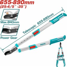 Teleskopik Dal Budama Maası, 655-890MM, 40MM Kesme Çapı, Turkuaz