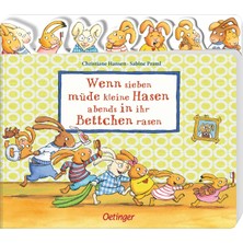 Oetinger Wenn Sieben Müde Kleine Hasen Abends In Ihr Bettchen Rasen: Register-Pappbilderbuch Ab 2 Jahren Mit