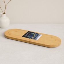 Karahanbey Oval Bambu Ahşap Sunum Tepsisi 15X44X1.5 cm (1 cm Ayaklı)