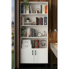 Karahanbey Çok Amaçlı Kitaplık Suntalam Beyaz 75X190