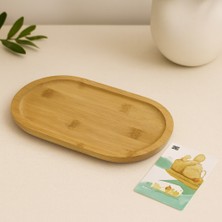 Karahanbey Ahşap Bambu Oval Mini Servis Tepsisi 25 x 14 x 1.4 cm