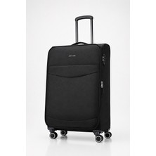 Pierre Cardin Ultra Light Hafif Lüx Kumaş Büyük Boy Valiz Siyah 04PC6005