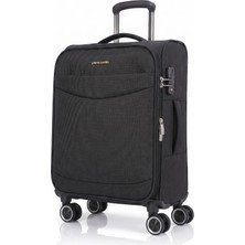 Pierre Cardin Ultra Light Hafif Lüx Kumaş Kabin Boy Valiz Siyah 04PC6005