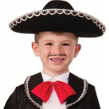 Evimdeyokyok Gümüş Renk Şeritli Meksika Mariachi Latin Şapkası 55 cm Çocuk