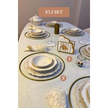 Edora Home 2’li Set Mat Gold 6'lı Supla Kafes Peçetelik Mutfak Seti