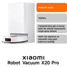 Xiaomi Robot Vacuum X20 Pro Akıllı Robot Süpürge + Mop (Türkiye Garantili)