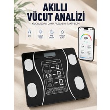 Shopwave Akıllı Vücut Analiz Baskülü Bluetooth Bağlantılı 4 Sensörlü LCD Ekranlı Dijital Tartı