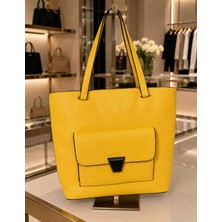 Lavin’s Luxury Ithal Bella Büyük Boy Kadın Omuz ve El Çantası – Sarı