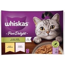Die Grup Whiskas Pouch Pure Delight Jöle Içinde Tavuklu ve Somonlu Yetişkin Kedi Konservesi 4X85 gr