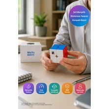 Toyfest Moyu 2x2 Manyetik Zeka Küpü Stickerless Speed Cube Moyu RS2M Akıcı Dönüşlü Kompakt Hobi Küpü