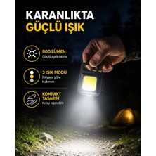 Midas Toptan Home Şarjlı Cob LED Anahtarlık Fener – 4 Modlu, Manyetik ve Katlanabilir Standlı Yeni Nesil