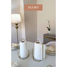 Edora Home 2’li Set Mat Gold Dik Kağıt Havluluk Misketli Dik Kağıt Havluluk Ayraçlı Mutfak Seti