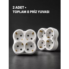 Midas Toptan Home Duvar Tipi 4 Çıkışlı Priz Çoğaltıcı Kablosuz Kompakt Tasarım 2 Adet