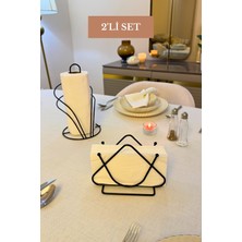 Edora Home 2’li Set Siyah Kuğu Peçetelik Üçgen Peçetelik Mutfak Seti
